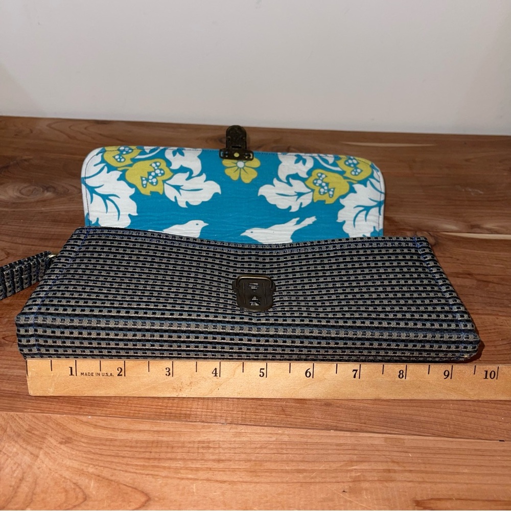 New Handmade Cotton Clutch Wristlet Bag Lots of CC Slip Pockets, Phone Money - Picture 5 of 12